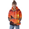 Reflecting Sunset Over Beach Kids  Oversized Hoodie View1