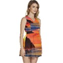 Reflecting Sunset Over Beach Sleeveless High Waist Mini Dress View3