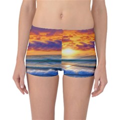 Summer Sunset Over The Ocean Reversible Boyleg Bikini Bottoms by GardenOfOphir