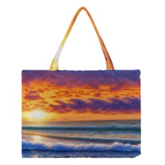 Summer Sunset Over The Ocean Medium Tote Bag by GardenOfOphir