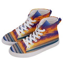 Summer Sunset Over The Ocean Men s Hi-top Skate Sneakers by GardenOfOphir