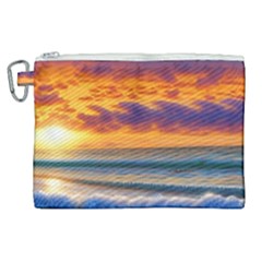 Summer Sunset Over The Ocean Canvas Cosmetic Bag (xl) by GardenOfOphir