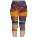 Nature s Sunset Over Beach Velvet Capri Leggings  View2