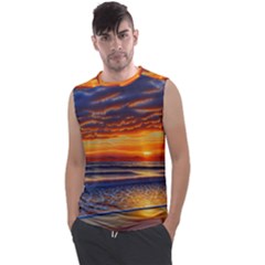 Nature s Sunset Over Beach Men s Regular Tank Top by GardenOfOphir