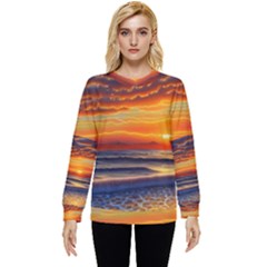 Nature s Sunset Over Beach Hidden Pocket Sweatshirt by GardenOfOphir