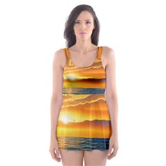 Sunset Scenic View Photography Skater Dress Swimsuit by GardenOfOphir