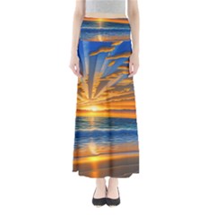 Sunset Scenic View Photography Full Length Maxi Skirt by GardenOfOphir