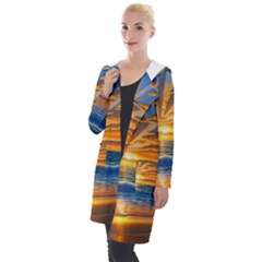 Sunset Scenic View Photography Hooded Pocket Cardigan by GardenOfOphir