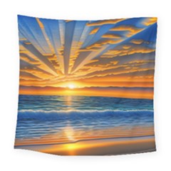 Sunset Scenic View Photography Square Tapestry (large) by GardenOfOphir