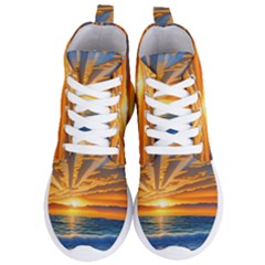 Sunset Scenic View Photography Women s Lightweight High Top Sneakers by GardenOfOphir