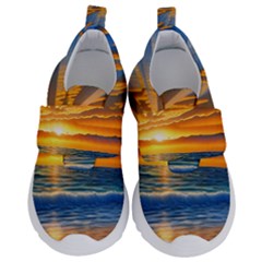 Sunset Scenic View Photography Kids  Velcro No Lace Shoes by GardenOfOphir