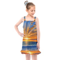 Sunset Scenic View Photography Kids  Overall Dress by GardenOfOphir