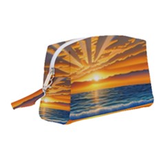 Sunset Scenic View Photography Wristlet Pouch Bag (medium) by GardenOfOphir