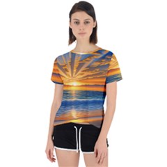 Sunset Scenic View Photography Open Back Sport Tee by GardenOfOphir