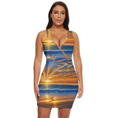 Sunset Scenic View Photography Draped Bodycon Dress by GardenOfOphir