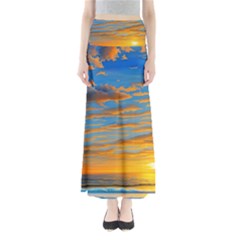 Orange Sunset On The Beach Full Length Maxi Skirt by GardenOfOphir