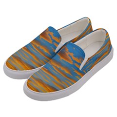 Orange Sunset On The Beach Men s Canvas Slip Ons by GardenOfOphir