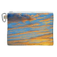 Orange Sunset On The Beach Canvas Cosmetic Bag (xl) by GardenOfOphir