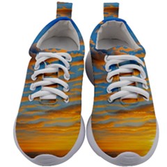 Orange Sunset On The Beach Kids Athletic Shoes by GardenOfOphir