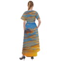 Orange Sunset On The Beach Front Wrap High Low Dress View2