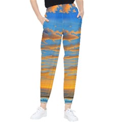 Orange Sunset On The Beach Tapered Pants by GardenOfOphir