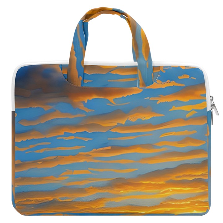 Orange Sunset On The Beach MacBook Pro 13  Double Pocket Laptop Bag