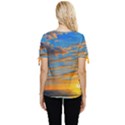 Orange Sunset On The Beach Bow Sleeve Button Up Top View4