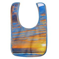 Orange Sunset On The Beach Baby Bib by GardenOfOphir