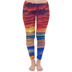 Sunset Over The Ocean Classic Winter Leggings by GardenOfOphir