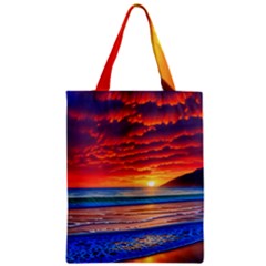 Sunset Over The Ocean Zipper Classic Tote Bag by GardenOfOphir