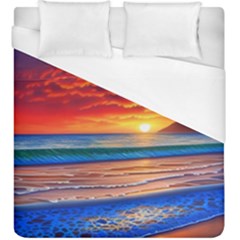 Sunset Over The Ocean Duvet Cover (king Size) by GardenOfOphir