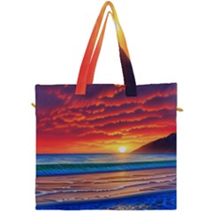 Sunset Over The Ocean Canvas Travel Bag by GardenOfOphir