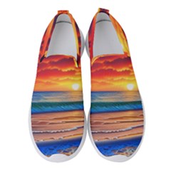 Sunset Over The Ocean Women s Slip On Sneakers by GardenOfOphir