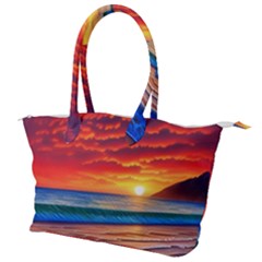 Sunset Over The Ocean Canvas Shoulder Bag by GardenOfOphir