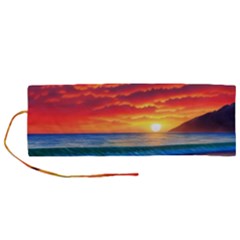 Sunset Over The Ocean Roll Up Canvas Pencil Holder (m) by GardenOfOphir