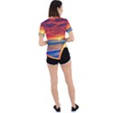 Sunset Over The Ocean Asymmetrical Short Sleeve Sports Tee View4