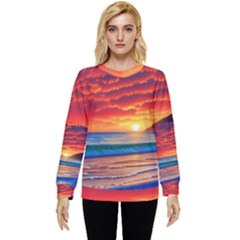 Sunset Over The Ocean Hidden Pocket Sweatshirt by GardenOfOphir