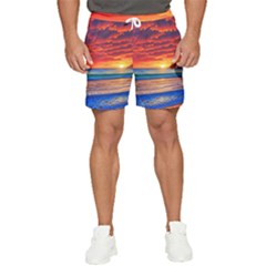 Sunset Over The Ocean Men s Runner Shorts by GardenOfOphir