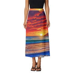 Sunset Over The Ocean Classic Midi Chiffon Skirt