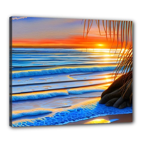 Tropical Sunset Canvas 24  X 20  (stretched) by GardenOfOphir