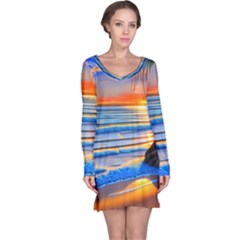 Tropical Sunset Long Sleeve Nightdress by GardenOfOphir