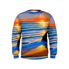 Tropical Sunset Kids  Sweatshirt by GardenOfOphir