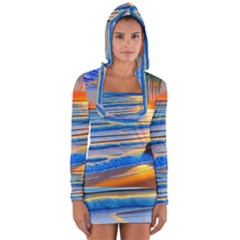 Tropical Sunset Long Sleeve Hooded T-shirt by GardenOfOphir