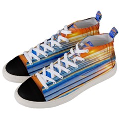 Tropical Sunset Men s Mid-top Canvas Sneakers by GardenOfOphir