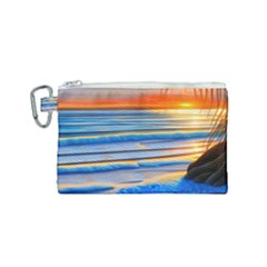 Tropical Sunset Canvas Cosmetic Bag (small) by GardenOfOphir