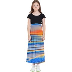 Tropical Sunset Kids  Flared Maxi Skirt by GardenOfOphir