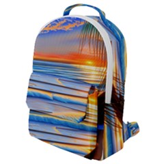 Tropical Sunset Flap Pocket Backpack (small) by GardenOfOphir