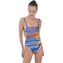 Tropical Sunset Tie Strap One Piece Swimsuit View1