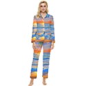 Tropical Sunset Womens  Long Sleeve Velvet Pocket Pajamas Set View1