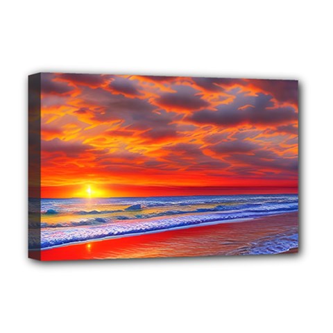 Golden Sun Deluxe Canvas 18  X 12  (stretched) by GardenOfOphir